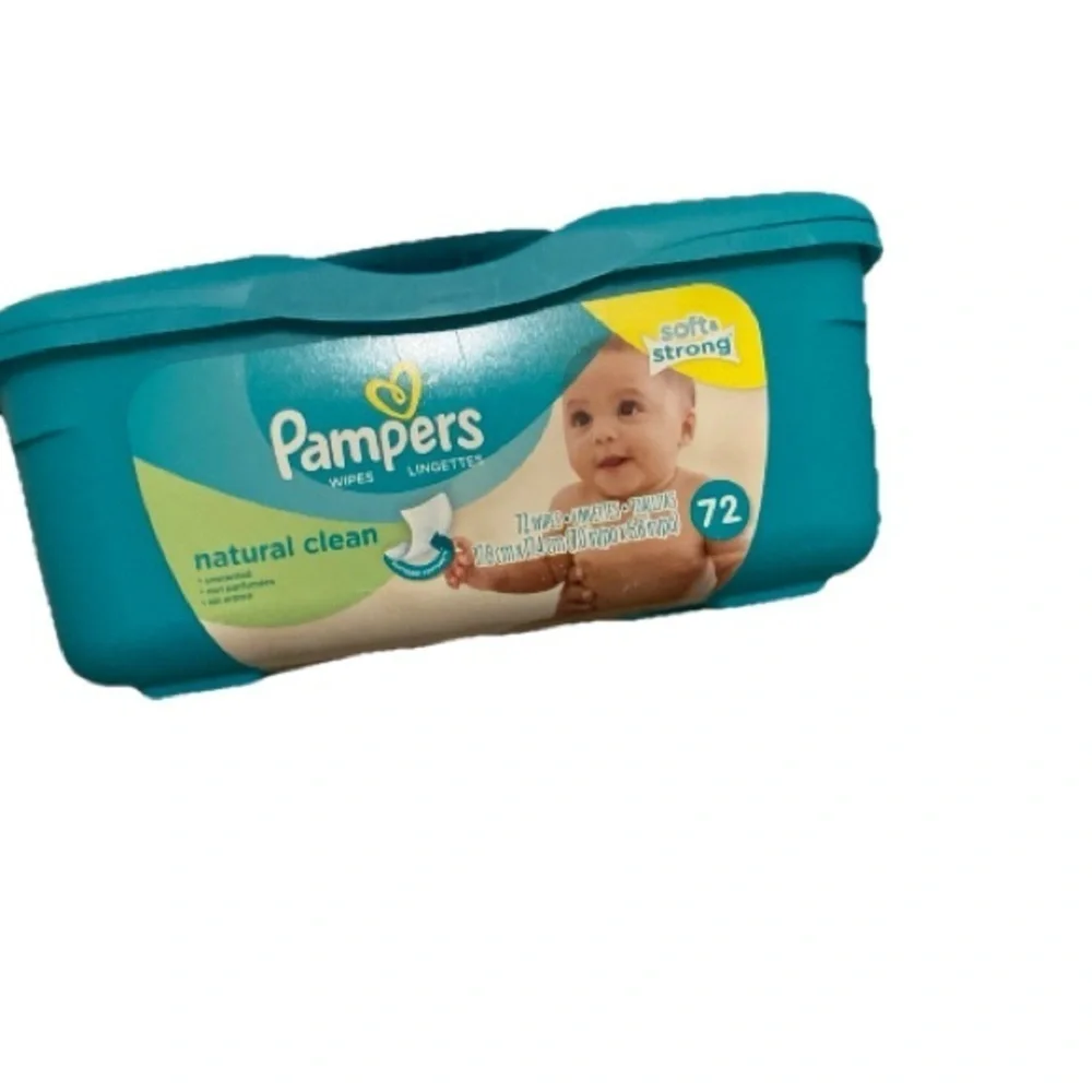 Rare Vintage Pampers Baby Wipes Dispenser Empty Pop Up Green Plastic Container